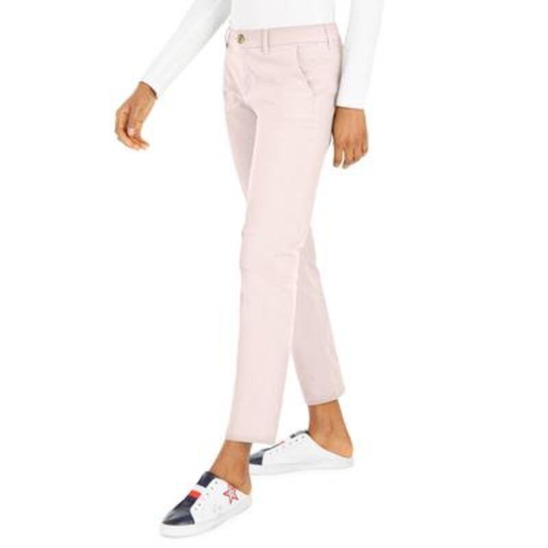 Tommy Hilfiger Women's Flex Hampton Cuffed Chino Pants - Straight Leg, Size 8