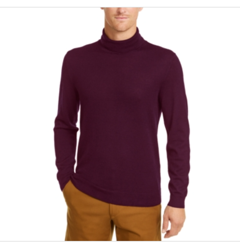 Club Room Men's Merino Wool Blend Turtleneck Sweater 2XL