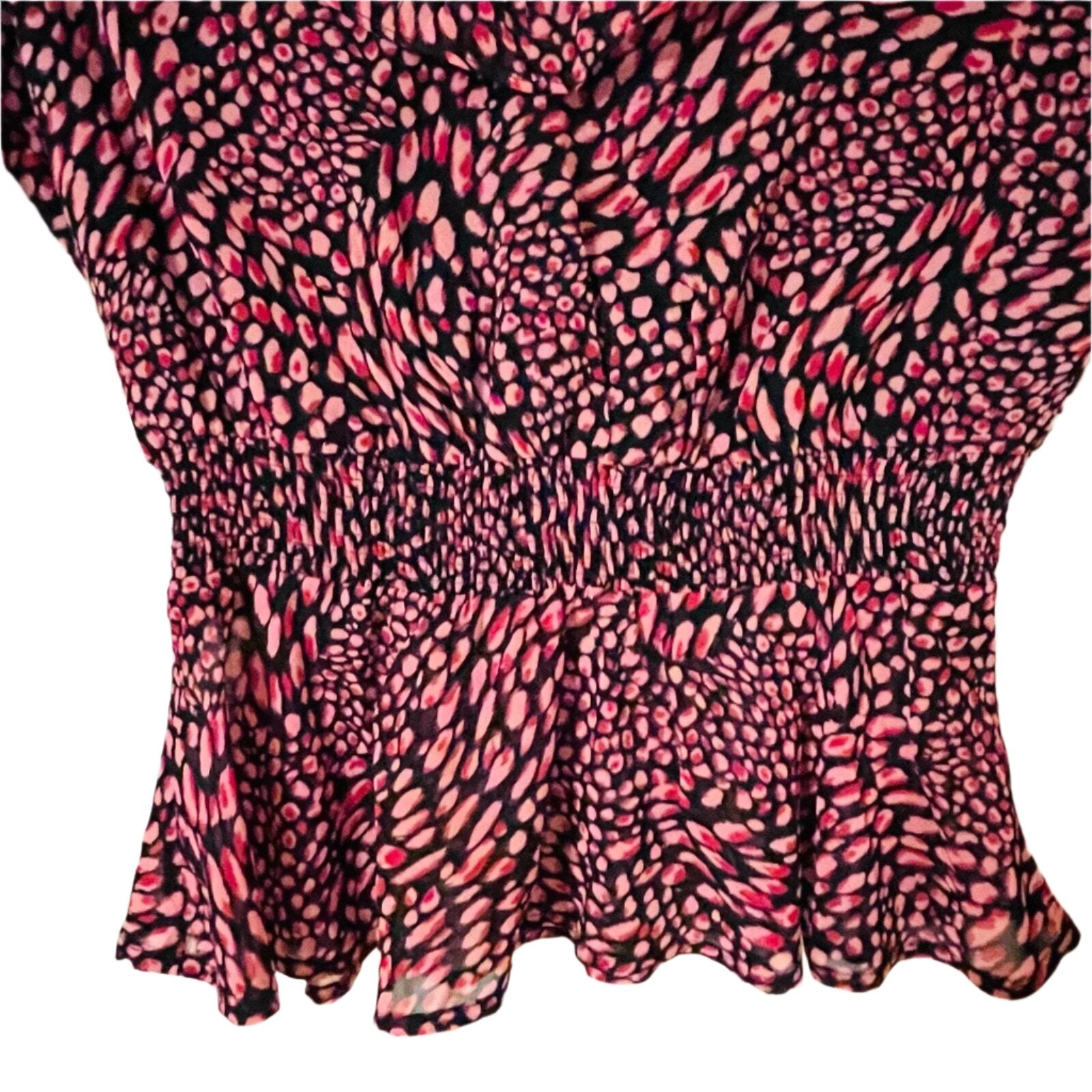 Bar III Women's Ditsy-Print Low-Back Ruffled Long Sleeve Top