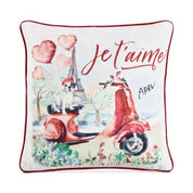 2-Pack Bundle – Lacourte Paris Dog Decorative Pillows – Red Chenille – 20" Square