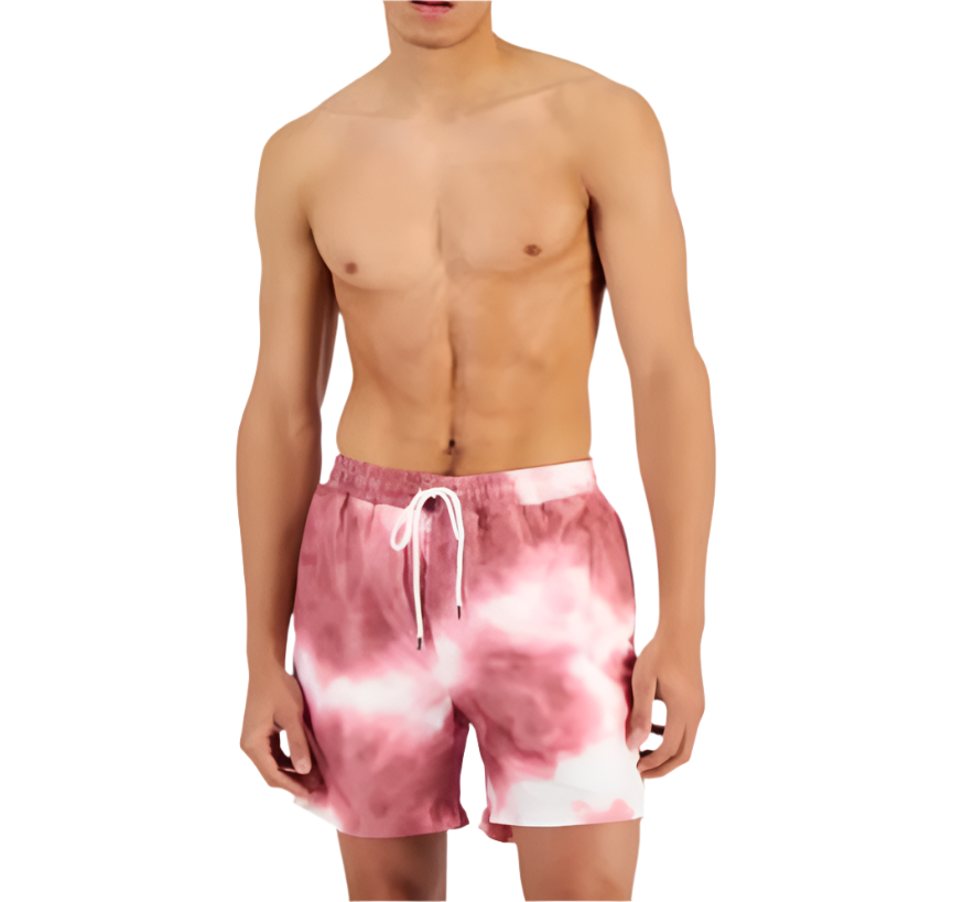 Club Room Men's Swim Trunks, Board Shorts, Tie Dye Design - Size XL