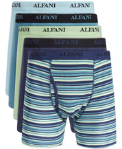 Alfani Men's 5-Pack Stripe and Solid Boxer Briefs, Moisture-Wicking - Mint/Navy