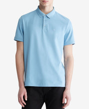 Calvin Klein Men's Pique Solid Polo Shirt, Blue - XS