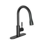 Garrick Single-Handle Pull-Down Sprayer Kitchen Faucet in Matte Black
