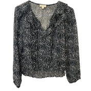 The General Good Women's Semi-Sheer Ruffle Blouse with Elastic Waist - Size Medium