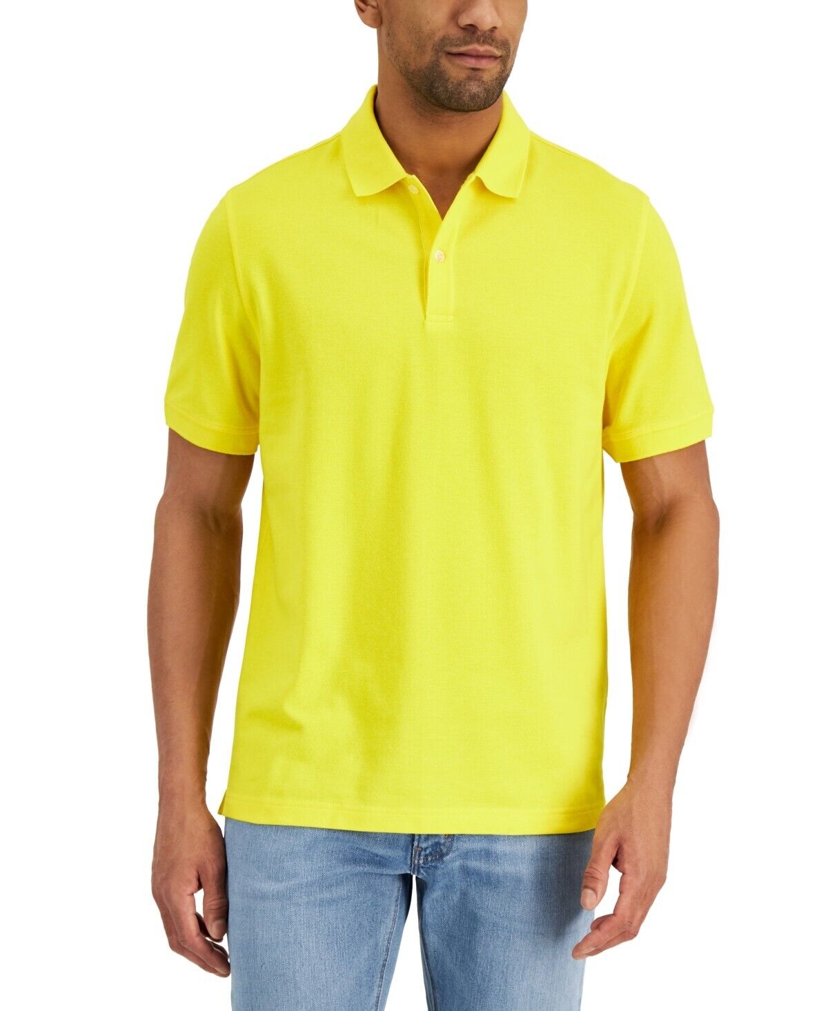 Club Room Men's Classic Fit Performance Stretch Polo, Yellow - 2XL