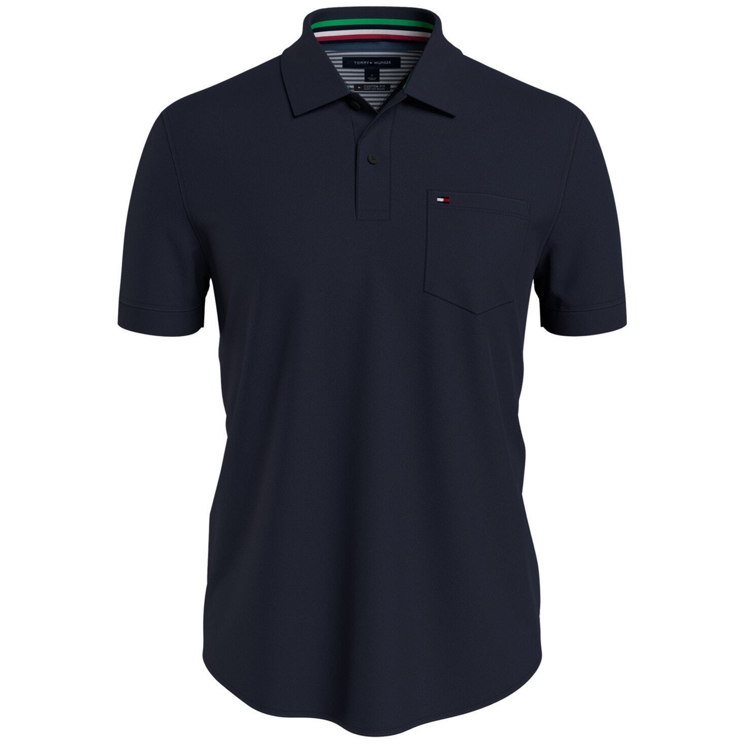 Tommy Hilfiger Men's Short Sleeve Classic Fit Polo Shirt, Blue - Large