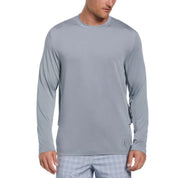 PGA Tour Men's Mixed Media Sun Protection Golf Shirt Gray Large