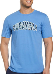 Cubavera Men's Havana Print T-Shirt, Blue - XL