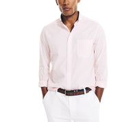 Nautica Men's Check Print Classic Fit Button-Down Shirt, Pink - Large