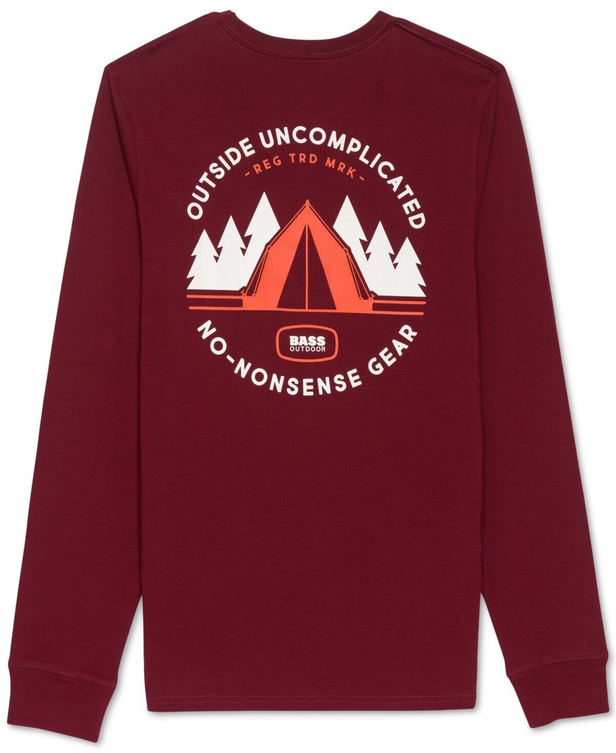 Bass Outdoor Men's Tent Graphic Long Sleeve T-Shirt Red Large