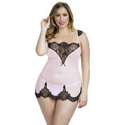 Eyelash Lace Chemise & G-String Set Plus Size 1X/2X