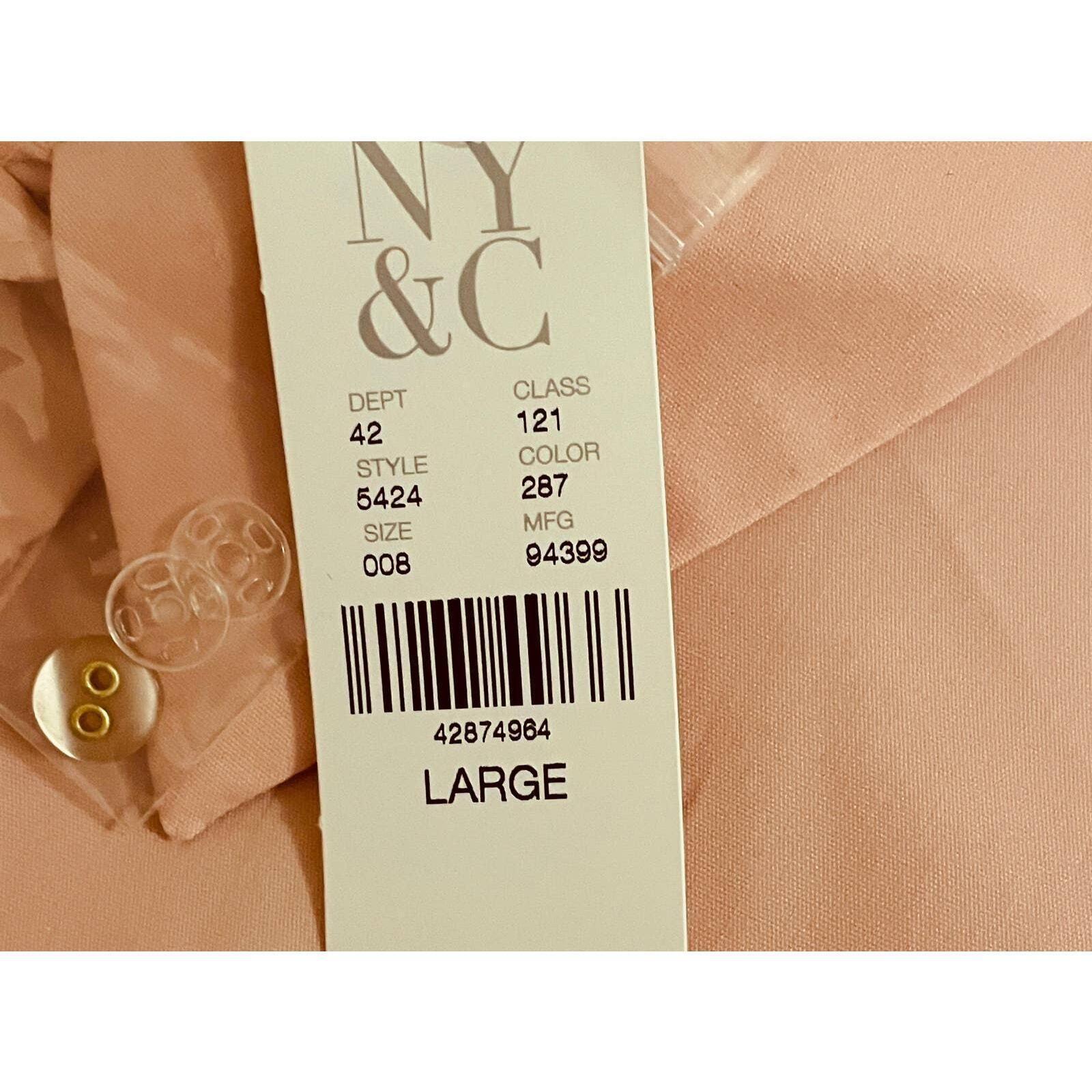 New York & Co. Women's Fitted Button-Down Top, Short Sleeve - Size Large