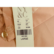 New York & Co. Women's Fitted Button-Down Top, Short Sleeve - Size Large