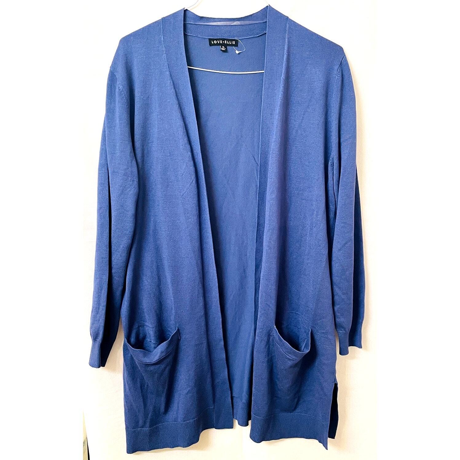 Love Ellie Women's Open Long Sleeve Comfy Cardigan with Pockets - Size XL