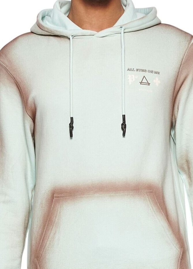 Eleven Paris Men's Pullover Cozy Hoodie Spray-Painted Design Edgy