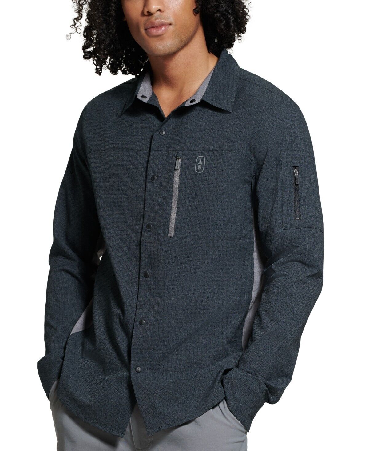 Bass Outdoor Men's Ray Performance Shirt with Pockets, Black - XL