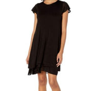 Kensie Women's Viscose Tiered Knee-Length Maxi Dress, Short Sleeve - Size Small