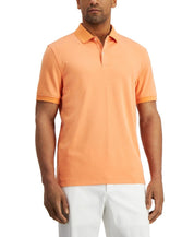 Club Room Men's Soft Touch Interlock Polo Shirt Mango Tango, Orange - Medium