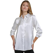 Calvin Klein Women's Oversized Satin Button-Down Shirt - Size Large