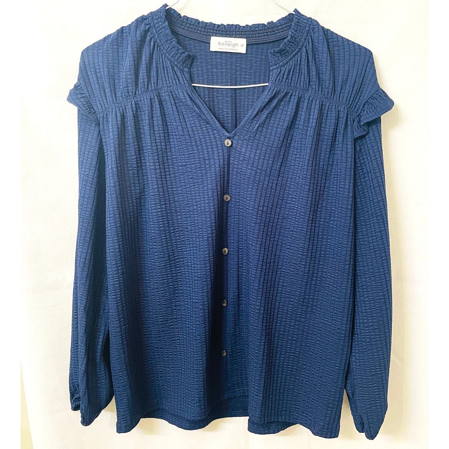 Kaileigh Women's Textured Pullover Blouse - Size Medium