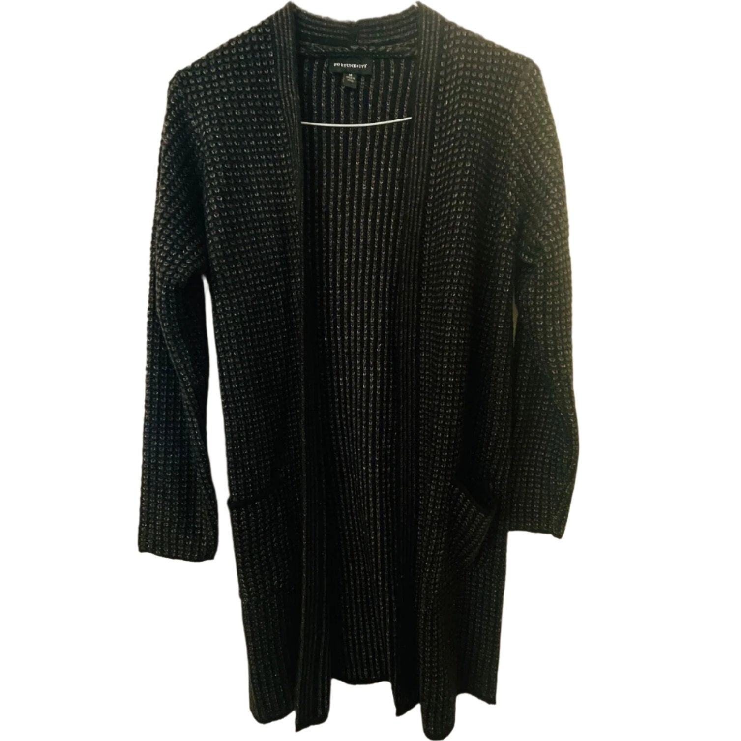 Fortune + Ivy Women's Open Cardigan with Pockets Full Length - Size Medium