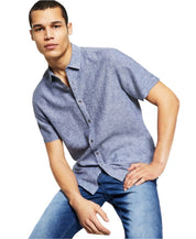Club Room Men's Regular Fit Button-Down Shirt, Blue -  Small