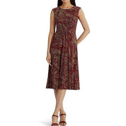 Lauren Ralph Lauren Women's Paisley Twist Front Jersey Dress Sheath - Size 6