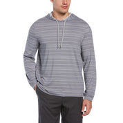 PGA Tour Men Stripe Performance Golf Hoodie Gray Small