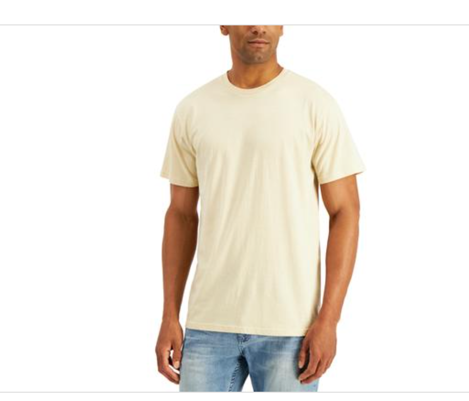 Alfani Men's Solid Short Sleeve T-Shirt in Desert Brown - Medium