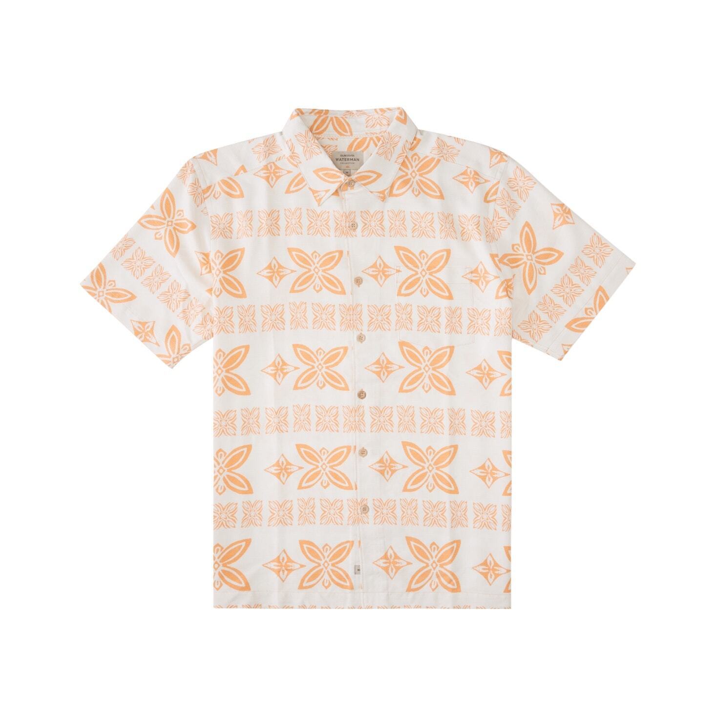 Quiksilver Men's Haunanuma Bay Woven Shirt Canteloupe Dogpatch, Orange