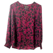 Fortune + Ivy Women's Blouse with Chain Front Detail - Size Large