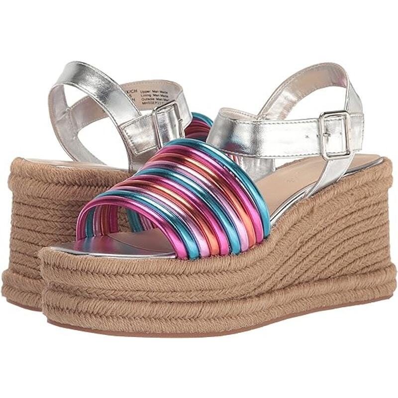 Kenneth Cole Women's Shelby Espadrille Metallic Platform Sandals