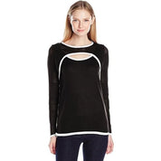 NY Collection Women's Long Sleeve Sweater Top with Cutout Detail - Size Small