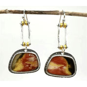 3-Pack Bundle – Retro Dangle Earrings Silvery Heart & Rose, Geometric Multi-Stone, Antique Carved Bead – Drop Style