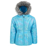 Rothschild & Co Toddler Girls' Foil Print Puffer Coat Blue