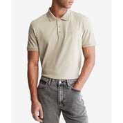 Calvin Klein Men's Regular-Fit Cotton Logo Polo Shirt, Beige - XL