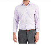 Alfani Men's Slim Fit Geo Dress Shirt in Purple, Small