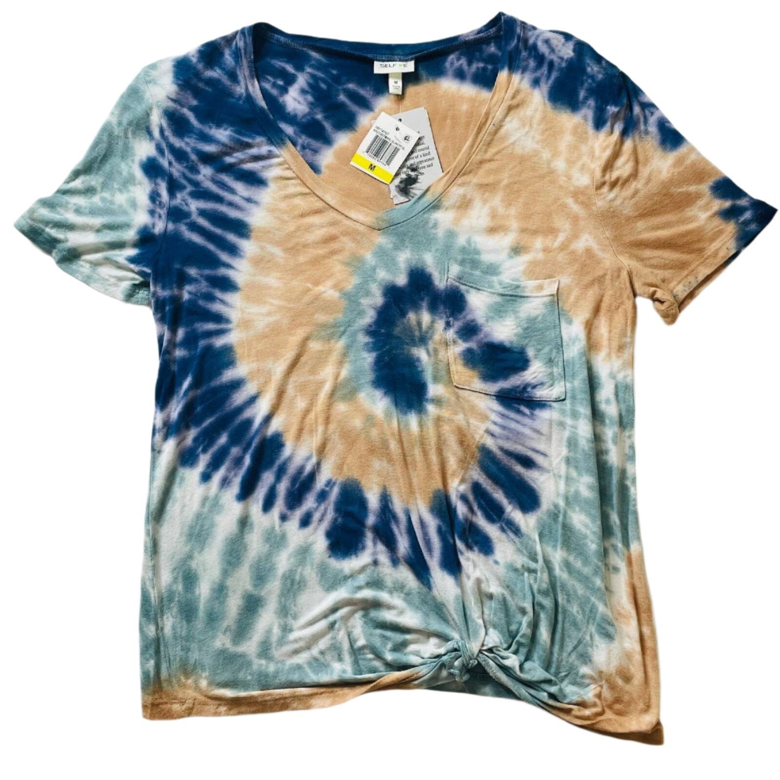 Self Esteem Women's Tie-Dyed Twist-Front T-Shirt - Size Medium