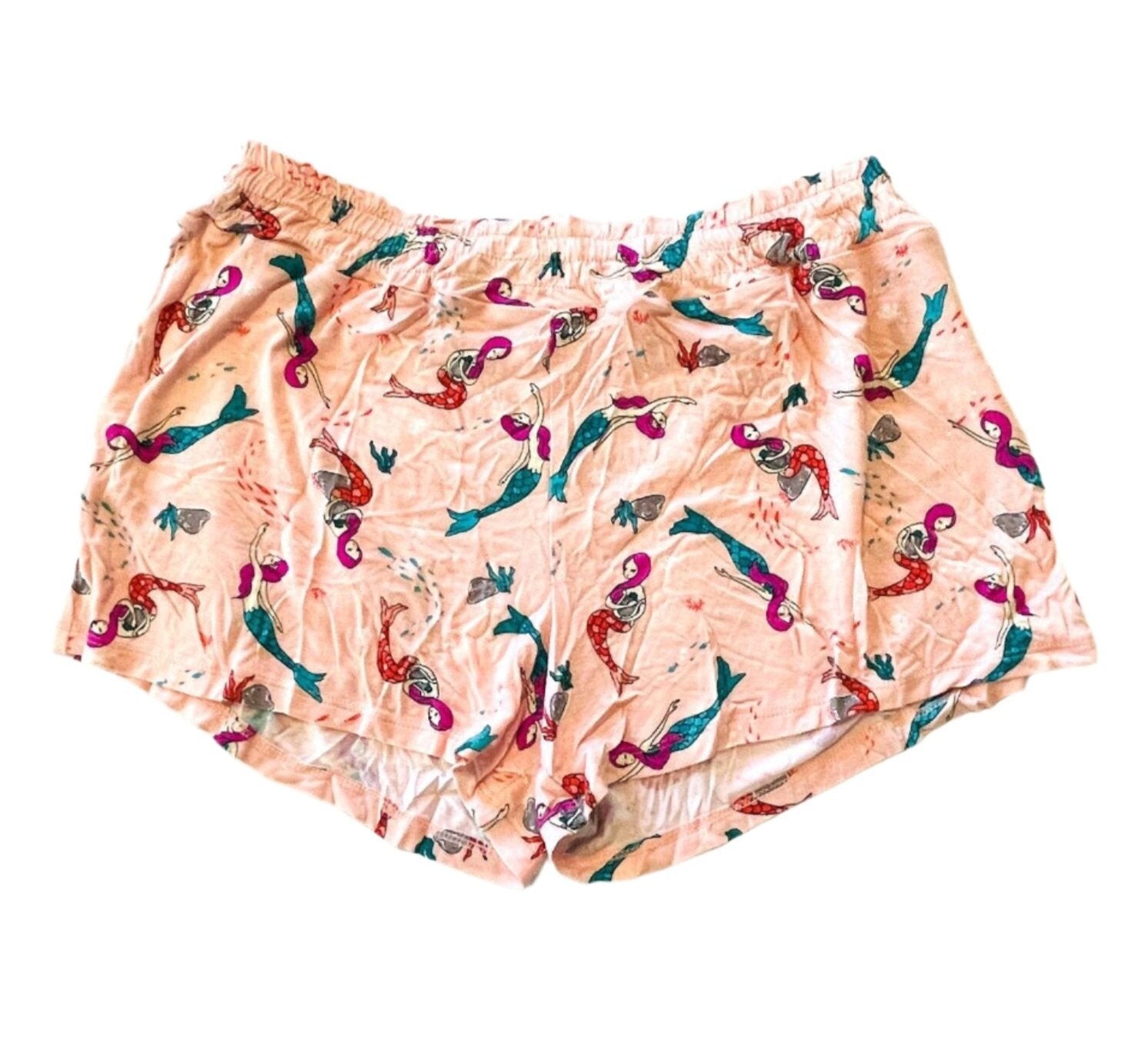 Cuddl Duds Womens Pajama Shorts Mermaids Pink Small