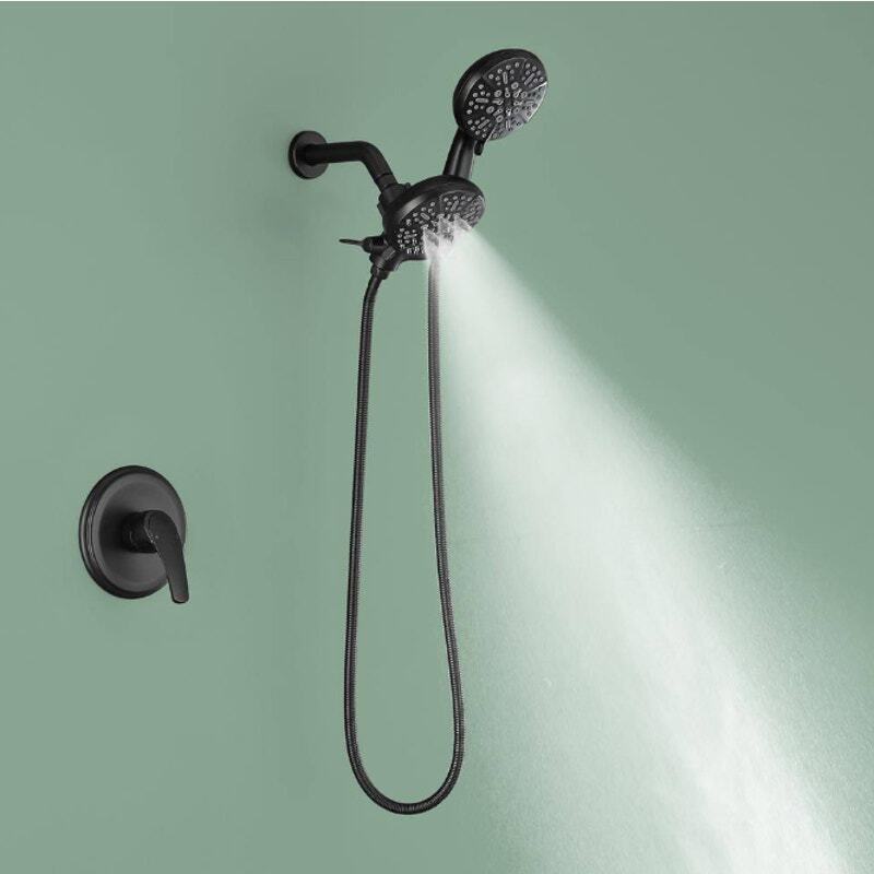 Single-Handle 5-Spray Settings High Pressure Handheld Shower with Faucet Valve