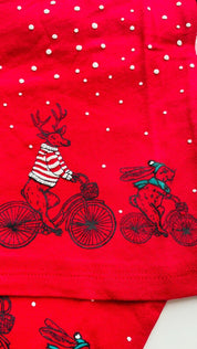 First Impressions Baby Boys' Cycling Pals Shirt, Cherry Red, Holiday Christmas Collection