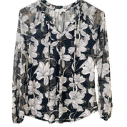 Beacon Apparel Women's Semi Sheer Floral Blouse - Medium