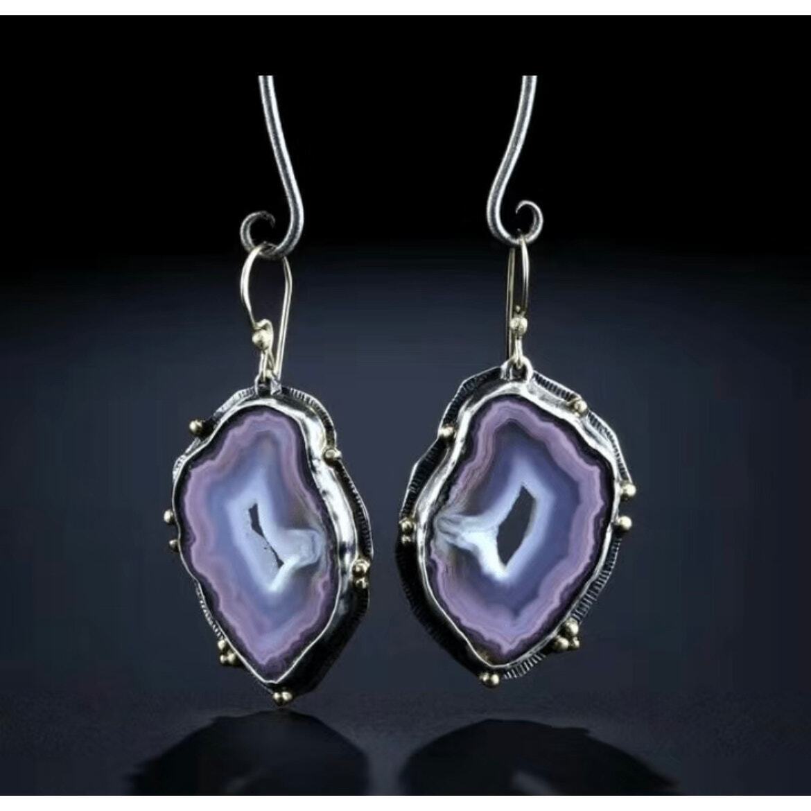 Inlaid Synthetic Gems Crystal-Look Drop Dangle Earrings
