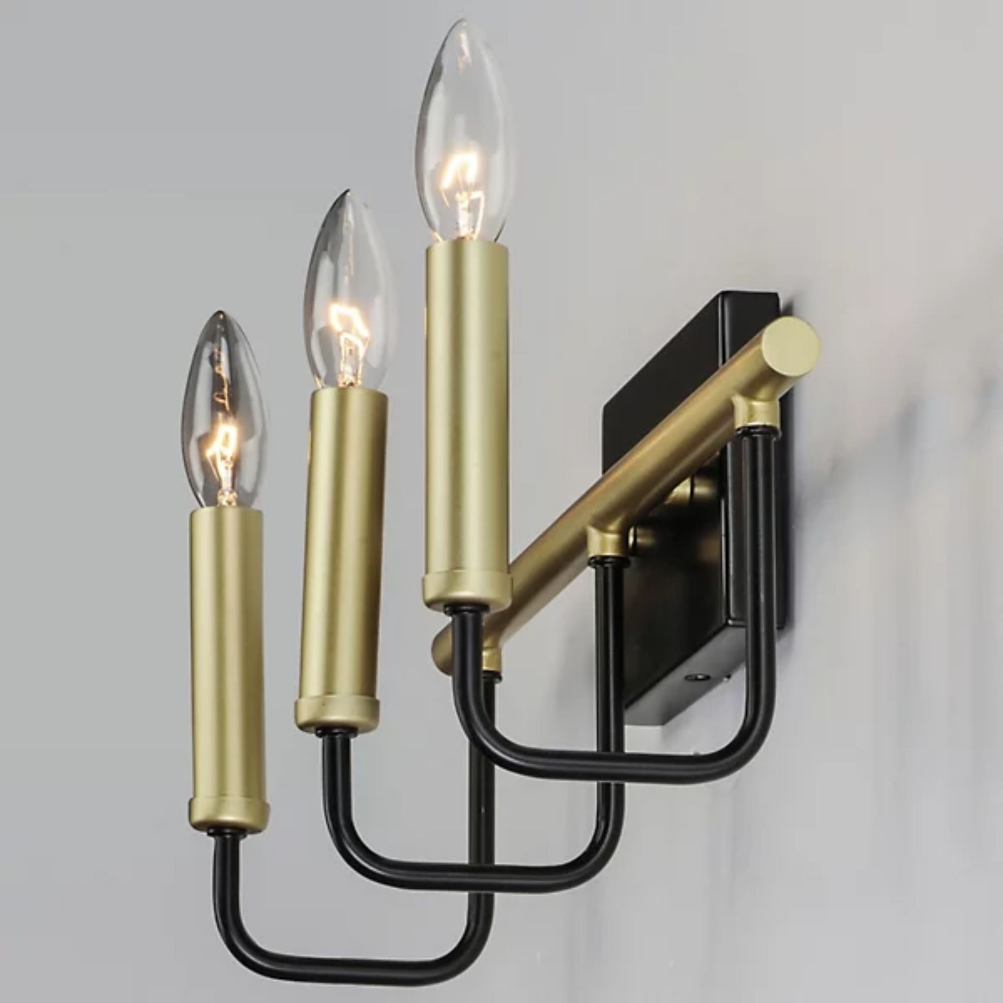 Sullivan 3-Light Wide Black/Gold Vanity Light by Maxim Lighting