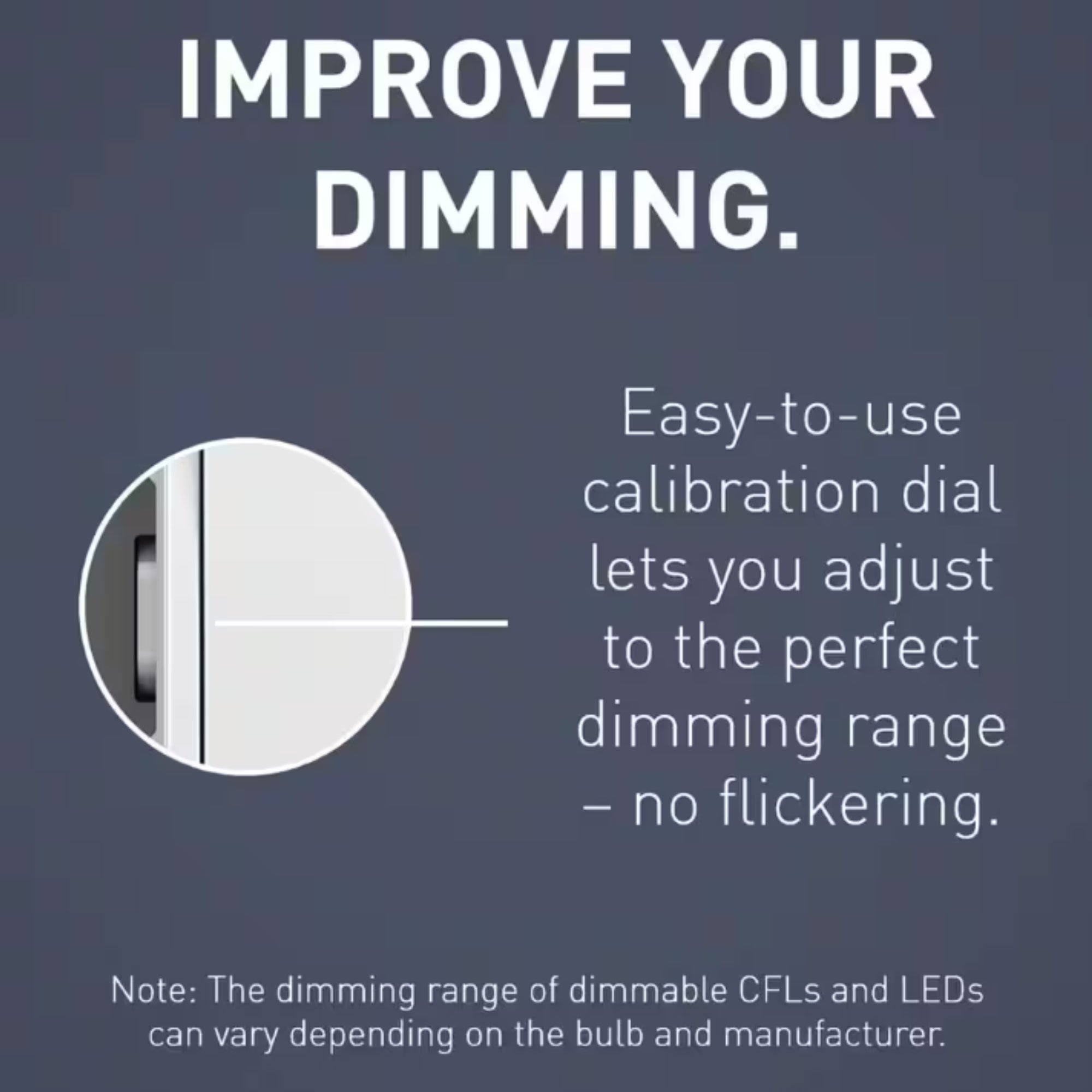 450W Rocker Dimmer and Wall Plate for LED/CFL/Halogen/Incandescent Bulbs – 3-Way/1-Pole, White