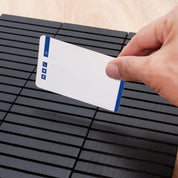 WILLOWDALE 4-Piece 12" Wood Name Badge Holder Organizer – Black Counter Card Display Stand