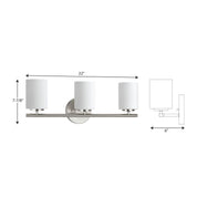 Progress Lighting P2159 Replay 3-Light 22" Wide Bathroom Vanity Light – Brushed Nickel
