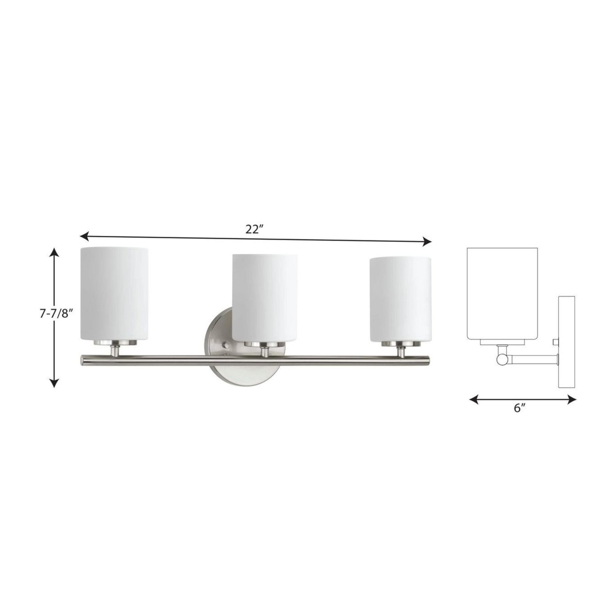 Progress Lighting P2159 Replay 3-Light 22" Wide Bathroom Vanity Light – Brushed Nickel
