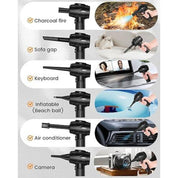 Electric Compressed Air Duster – 100000RPM Cordless Blower with LED Light, 3-Speed Power, 8000mAh Rechargeable Battery – for PC, Keyboard, Car & Electronics (Black)